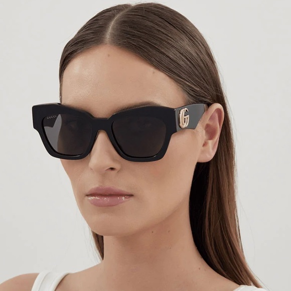 NEW GUCCI SUNGLASSES GG1422S 001 WOMEN SQUARE BLACK EYEWEAR GUCCI - Picture 1 of 12